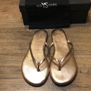 Yosi Samra Brand New Rose Gold Flip Flops - 7